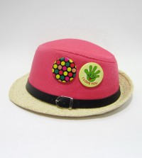 Шляпа Со значками Розовая