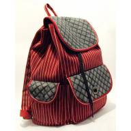 Рюкзак Торба красная полосатая с клапаном - Рюкзак Торба красная полосатая с клапаном