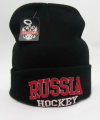 Шапка с отворотом. RUSSIA Hockey