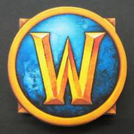 Значок деревянный WORLD OF WARCRAFT. Logo #2 (цветной) - Значок деревянный WORLD OF WARCRAFT. Logo #2 (цветной)
