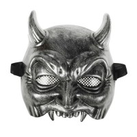 Карнавальная маска ЧЕРТ (цвет серебро)