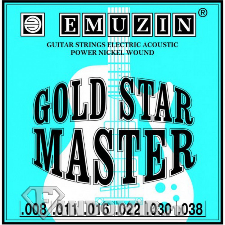 Струны EMUZIN 6 ГСМ-01 08-38 Gold Star Master. Акустика+Электро (сталь)