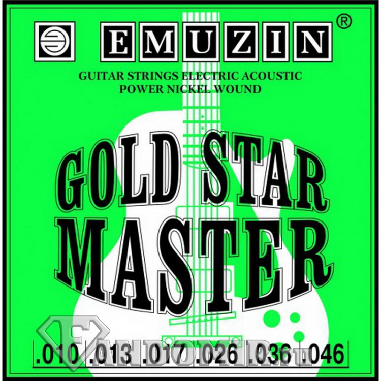 Струны EMUZIN 6 ГСМ-03 10-46 Gold Star Master. Акустика+Электро (сталь)