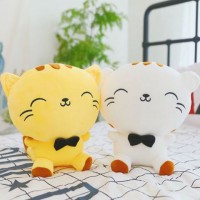 Мягкая игрушка КОТЕНОК желтый и белый - CAT IN BOW (23см)