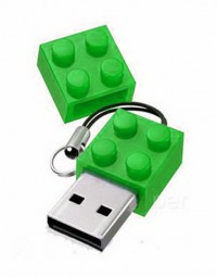 Флешка LEGO блок. Зелёный (8Gb)