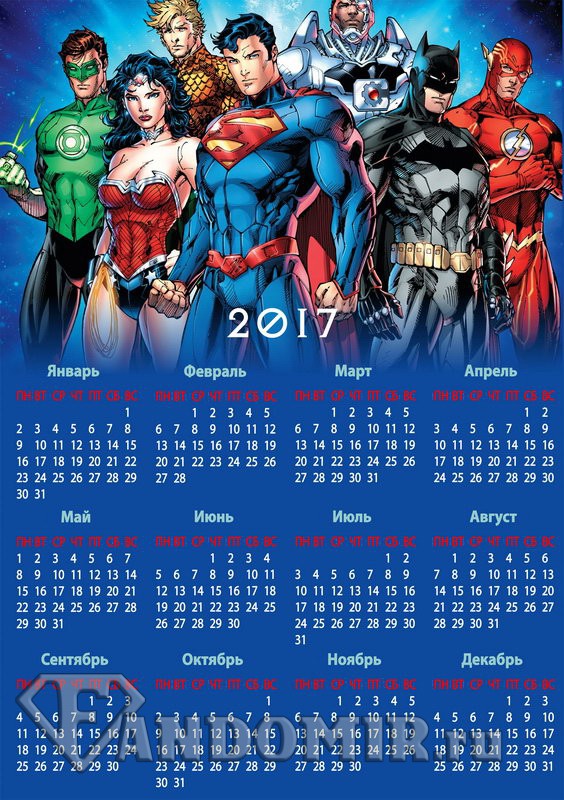 Настенный календарь DC COMICS #1