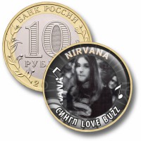 Коллекционная монета NIRVANA #10 СИНГЛ LOVE BUZZ