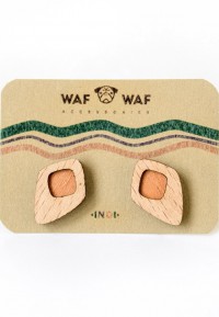 Серёжки Waf-Waf. INDI оранжевые ромбики