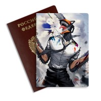 Обложка на паспорт ЧЕЛОВЕК-БЕНЗОПИЛА #7