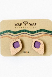 Серёжки Waf-Waf. INDI лиловые ромбики
