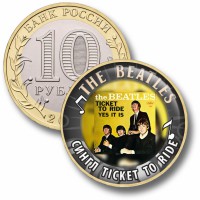 Коллекционная монета BEATLES #27 СИНГЛ TICKET TO RIDE