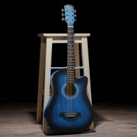 Гитара акустическая, цвет синий, с вырезом (97см)