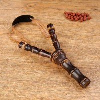 Рогатка, двойной резиновый жгут, деревянная, 19х11 см