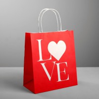 Пакет подарочный крафт «LOVE»