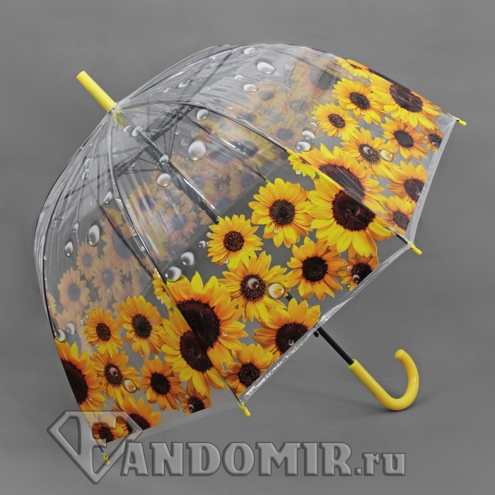 Зонт Цветы Подсолнухи. Полуавтоматический