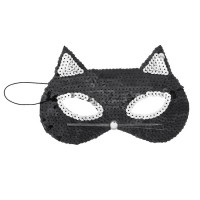 Карнавальная маска "Кошечка" с пайетками, цвет чёрный 