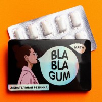 Жевательная резинка Bla Bla gum в блистере, мята (13г)