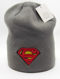 Шапка-колпак ЛОГО "Superman" вышивка колпак. Серая