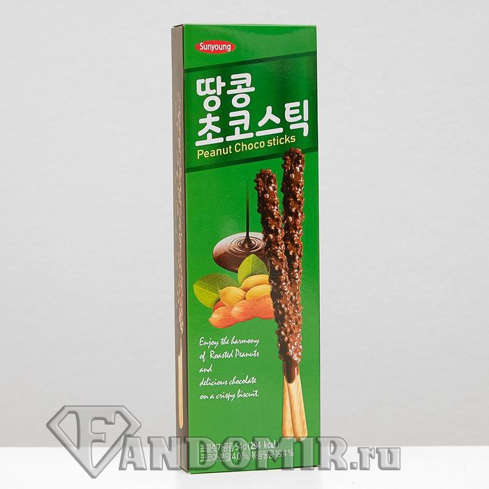 Печенье Sunyoung Peanut Choco Stick шоколадные с арахисом (54г)