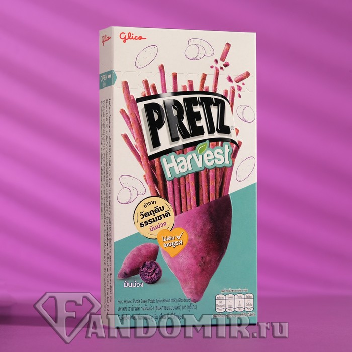 Бисквитные палочки Pretz Harvest со вкусом фиолетового картофеля (34г)