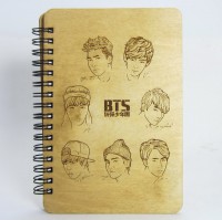 Скетчбук BTS с деревянной обложкой (несколько видов на выбор)