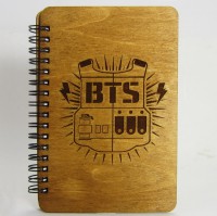 Скетчбук BTS #3 с деревянной обложкой