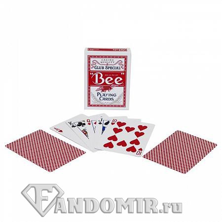 Карты для покера Bee Standart Index Red & Blue. Красная рубашка