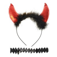Карнавальный костюм чертика "Дьявол по плоти" чокер, рожки