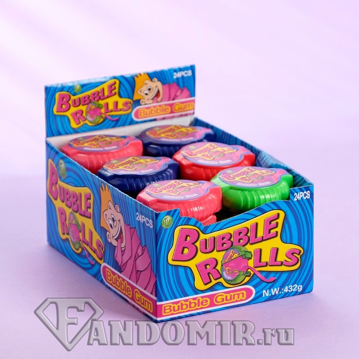 Жевательная резинка Bubble rolls bubble gum (18г)