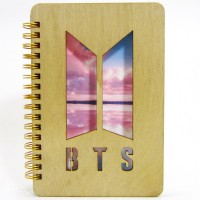 Скетчбук BTS #8 с деревянной обложкой
