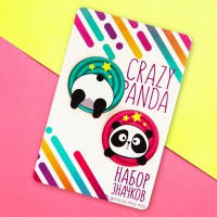 Значок на подложке "Crazy panda"
