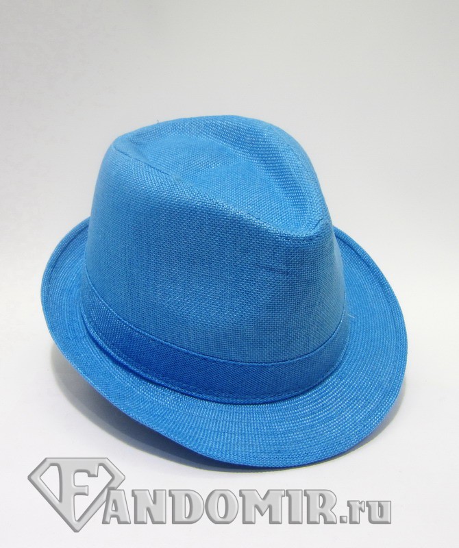 Шляпа с узкими полями Голубая