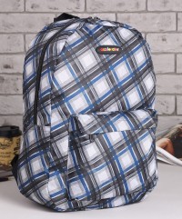 Рюкзак молодёжный Ромбы, отдел на молнии, наружный карман, серый/синий